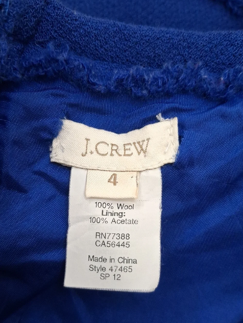 J.Crew Blue Sheath Dress Knee Length Work Office Classic Size 4